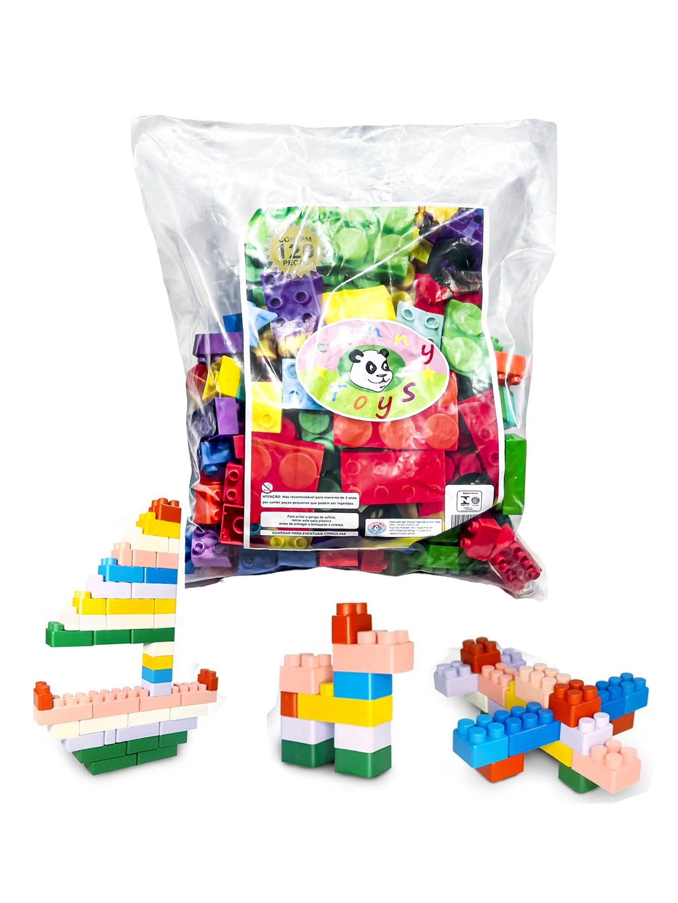 Blocos De Montar Infantil Brinquedo Educativo Kit 120 Peças