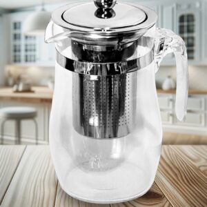 Chaleira De Vidro Para Chá Café Com Infusor Inox Bule Jarra