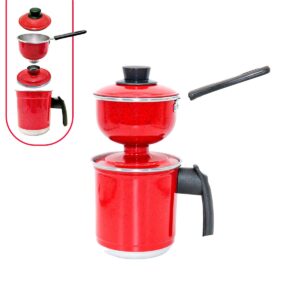 Panela Cuscuzeira Individual Nordestina Em Alumínio Com Cabo