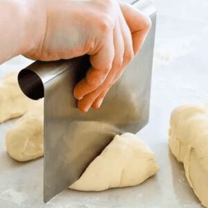 Espátula Tubular Cortador Raspador Alisador Massa Multiuso Cozinha Inox com Régua Para Alimentos Legumes