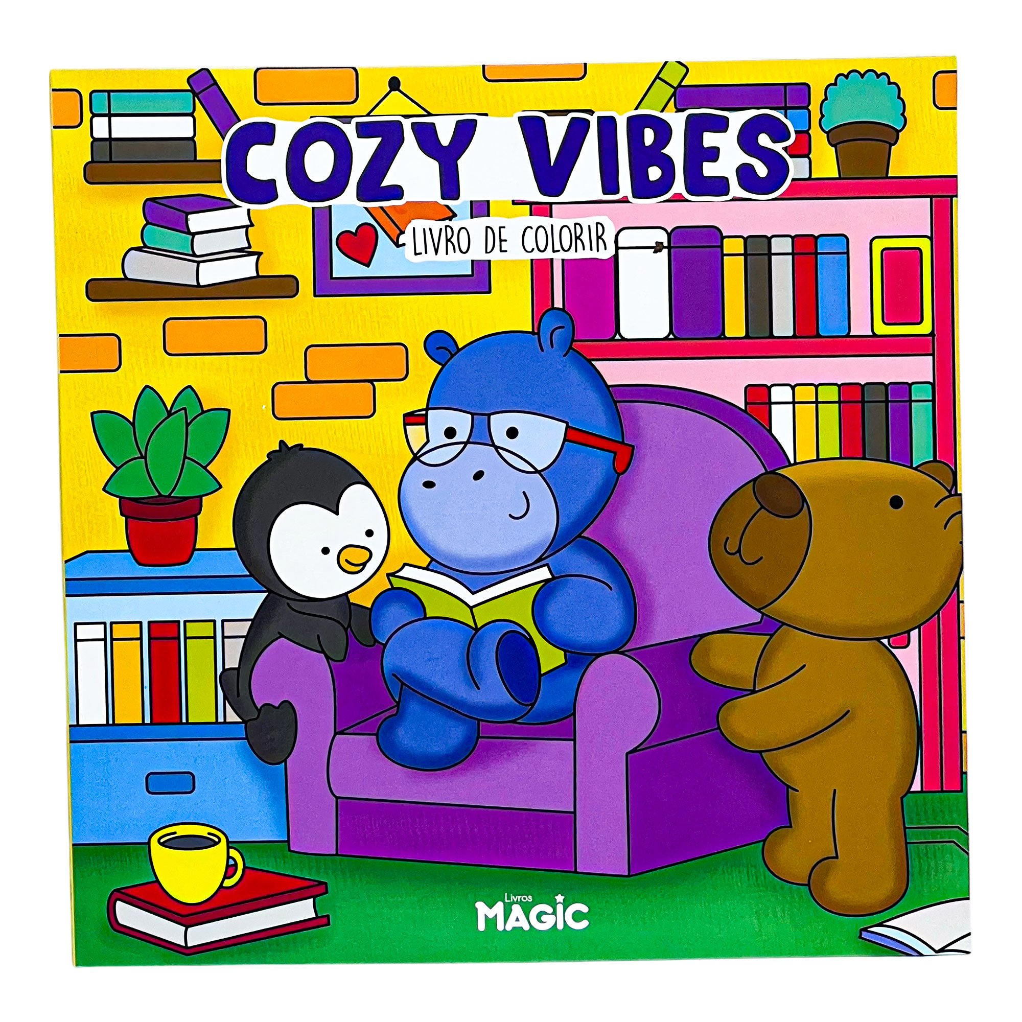 Livro De Colorir Comfy & Cozy Grande + 24 Marcadores Ponta Dupla - Imagem 3