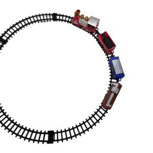 Trem Orbital Expresso Com Vagões E Trilhos