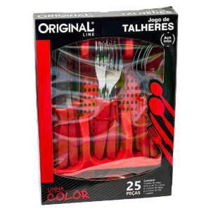 Faqueiro Jogo Inox Faca Colher Garfo Jogo De Talheres Porta Talher Com 25 Peças