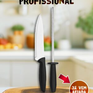 Kit de Churrasco Faca Aço Inox + Chaira