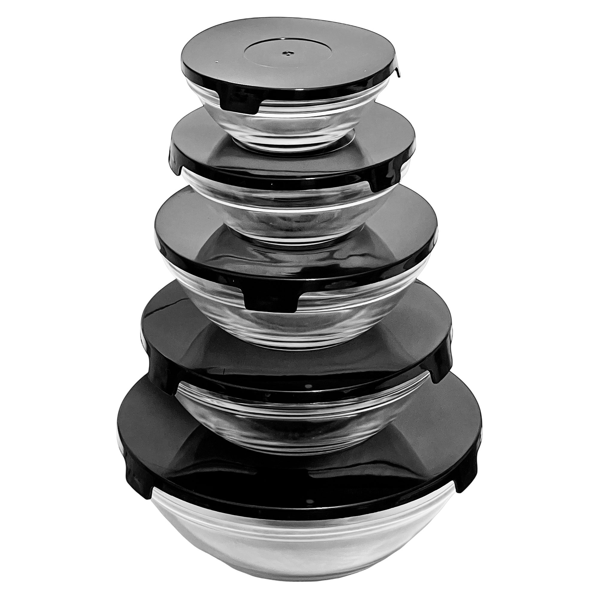 Conjunto de 5 Potes de Vidro com Tampa Multiuso para Alimentos