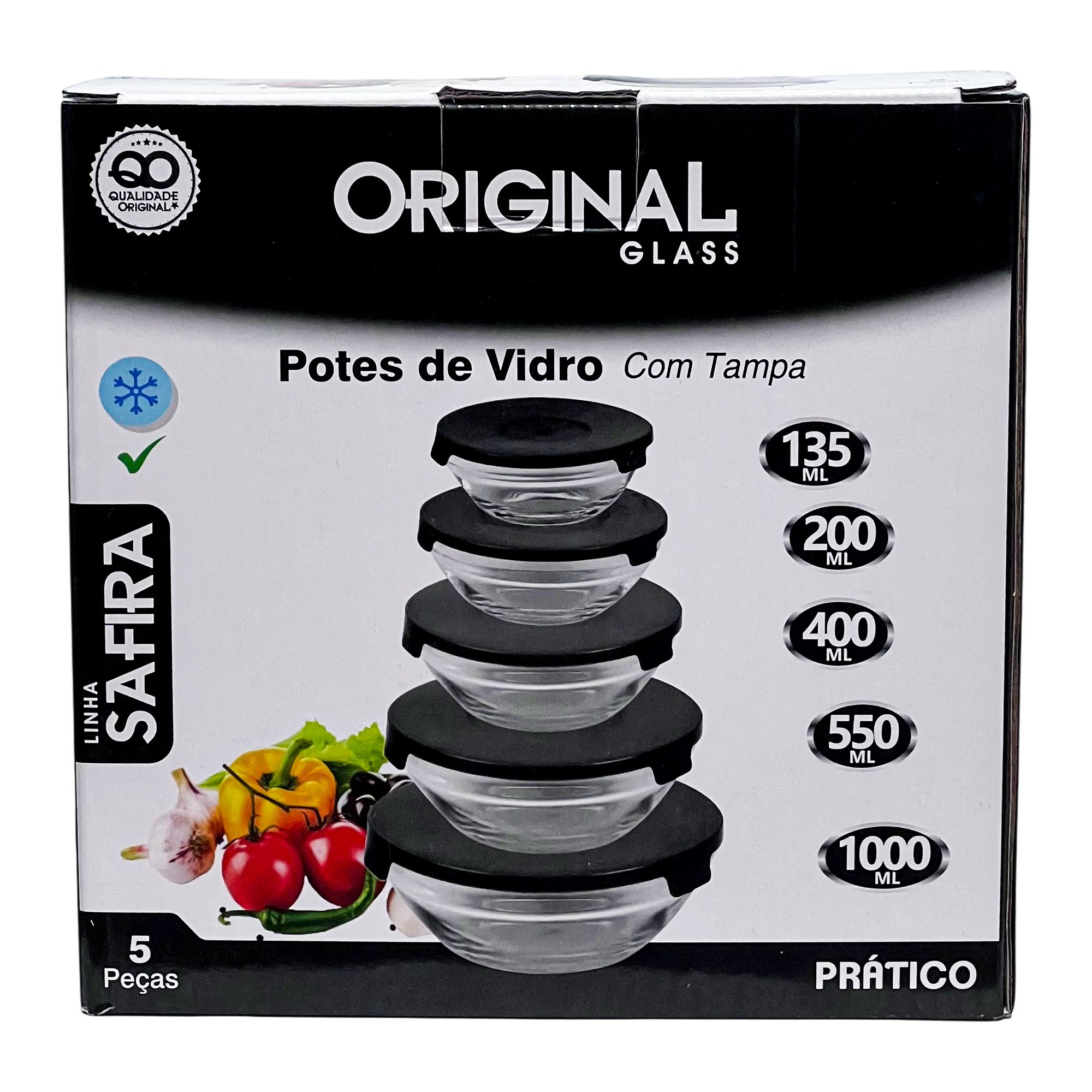 Conjunto de 5 Potes de Vidro com Tampa Multiuso para Alimentos - Imagem 10