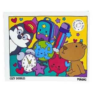 Livro De Colorir Coleção Comfy & Cozy + 24 Marcadores Ponta Dupla