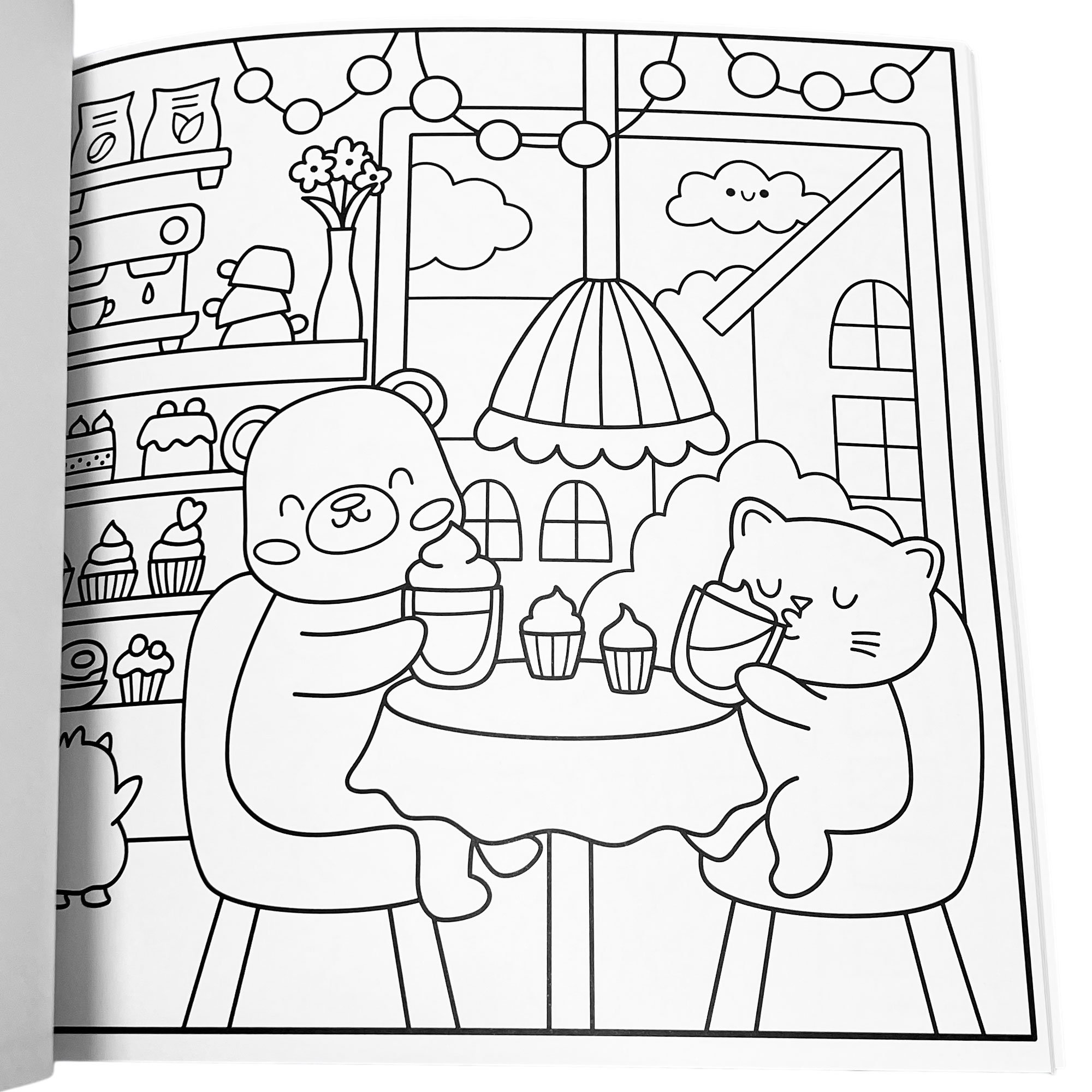 Livro De Colorir Comfy & Cozy Grande + 24 Marcadores Ponta Dupla - Imagem 4