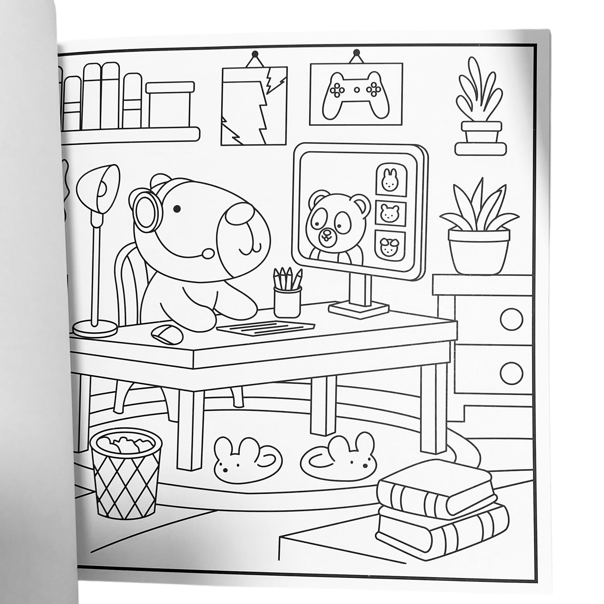 Livro De Colorir Comfy & Cozy Grande + 24 Marcadores Ponta Dupla - Imagem 5