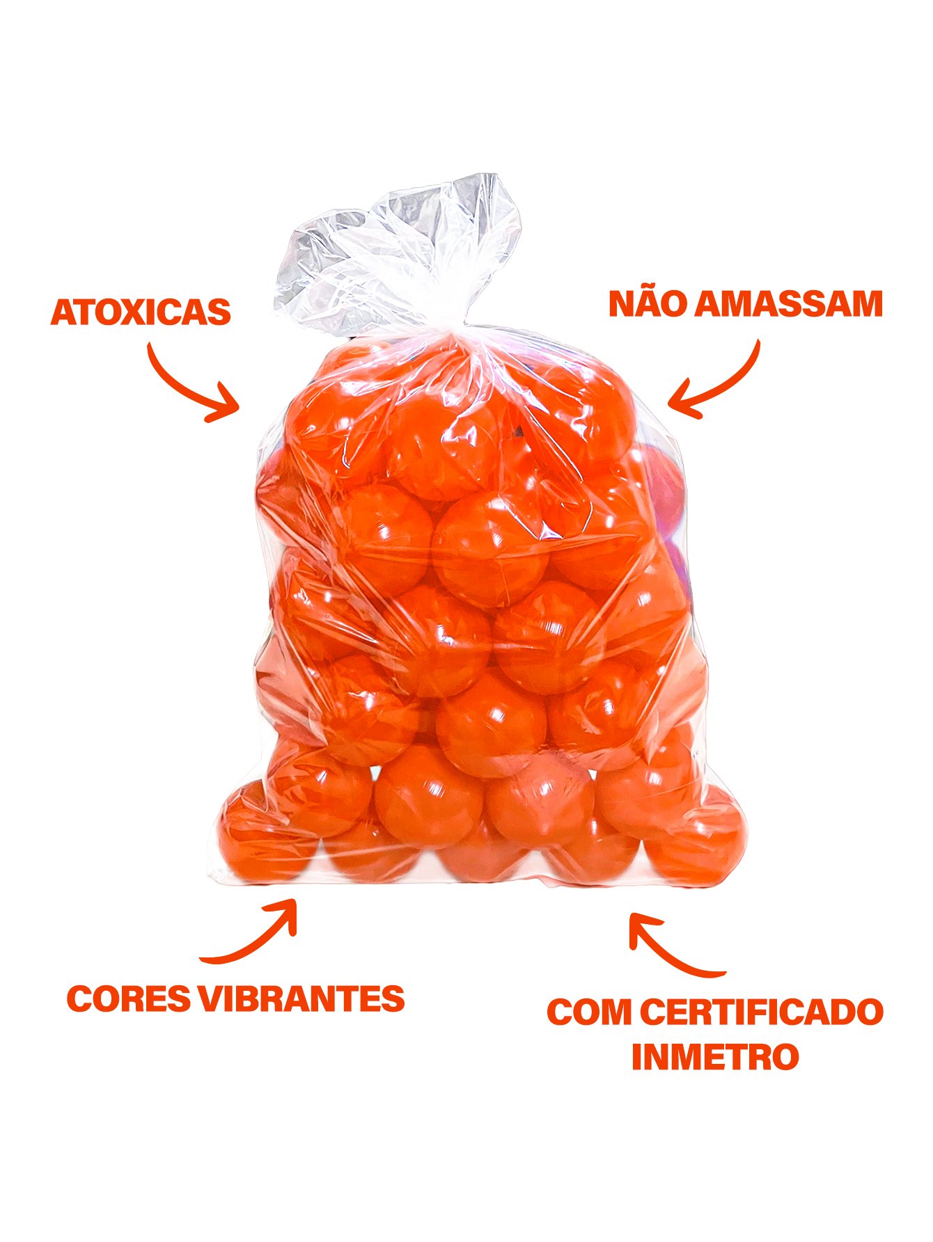 100 Bolinhas De Piscina Infantil Cor Única Que Não Amassam - Imagem 4