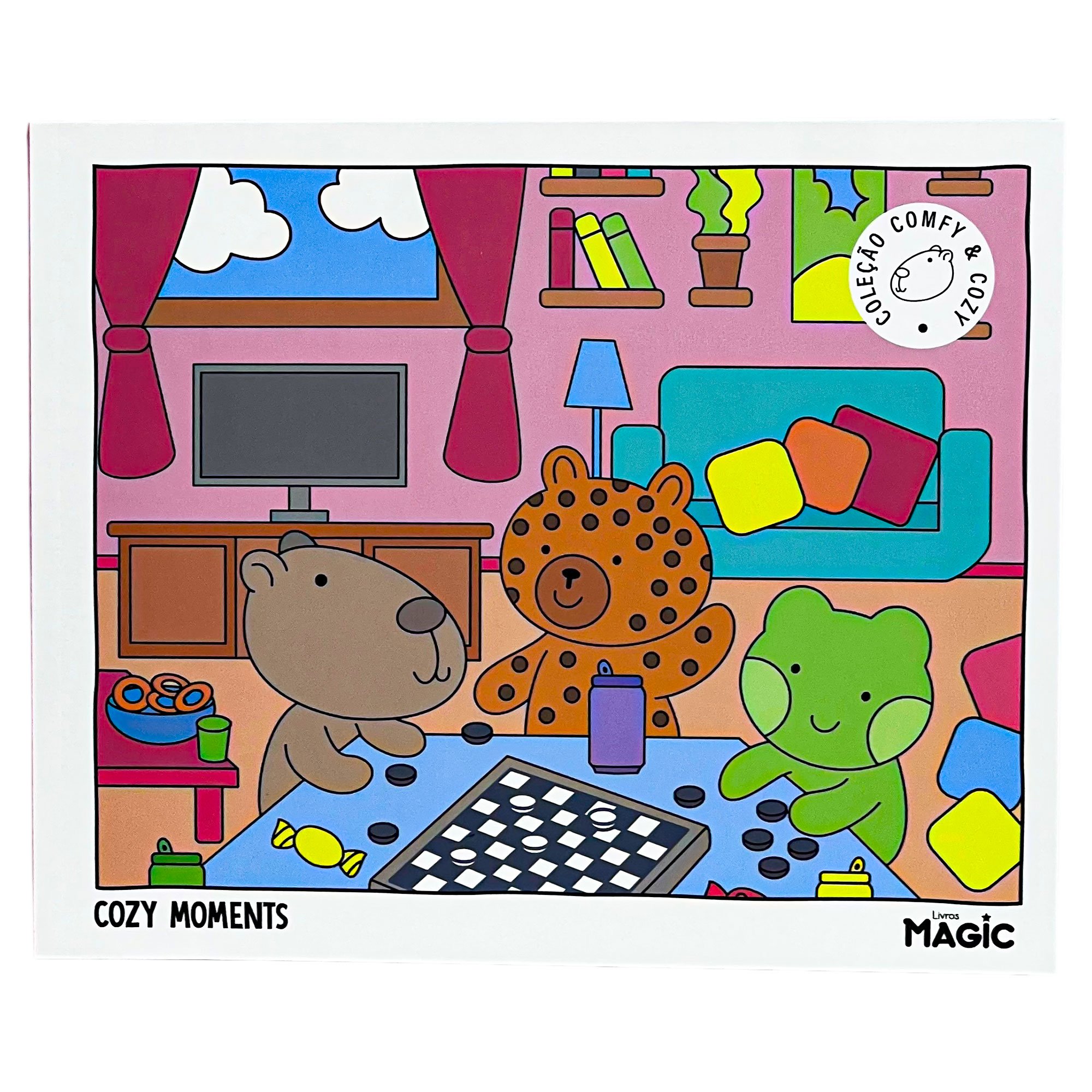 Livro De Colorir Coleção Comfy & Cozy + 24 Marcadores Ponta Dupla - Imagem 5