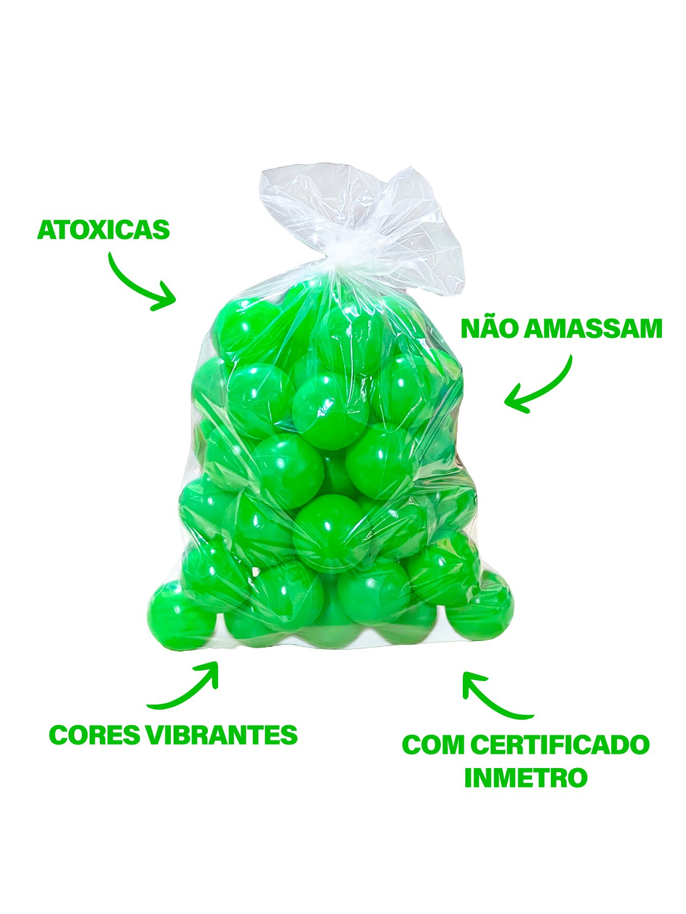 100 Bolinhas De Piscina Infantil Cor Única Que Não Amassam - Imagem 3